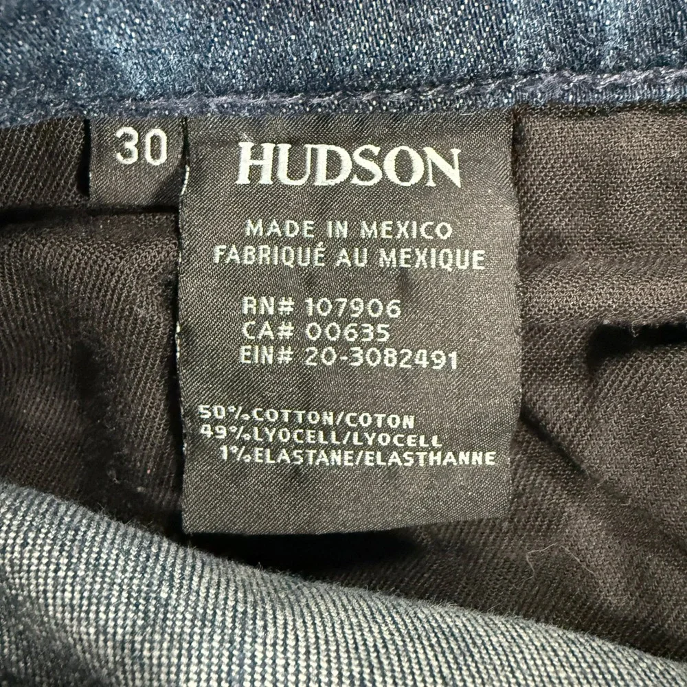 Hudson Slim Fit Stretch Jeans Womens 30 Blue Straight Leg Stretch Denim Designer